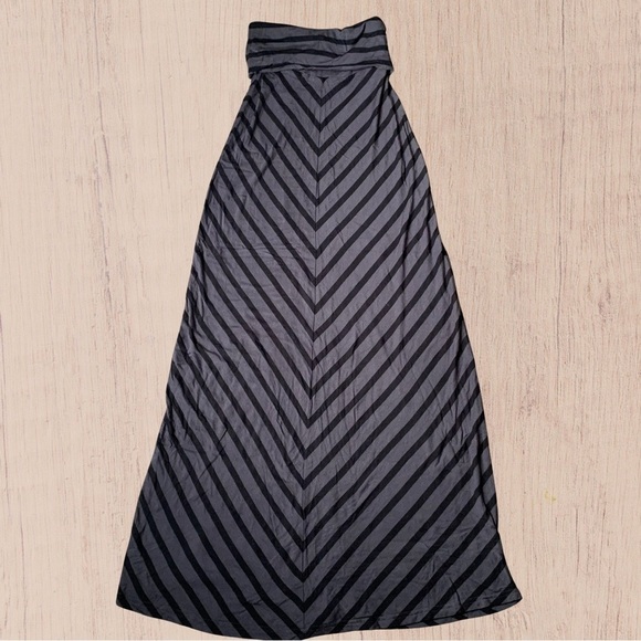 High waist Long Maxi Skirt Grey Black Pattern XSmall - Picture 11 of 11